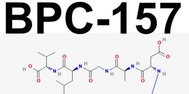 Chemical structure of BPC-157 peptide molecule.