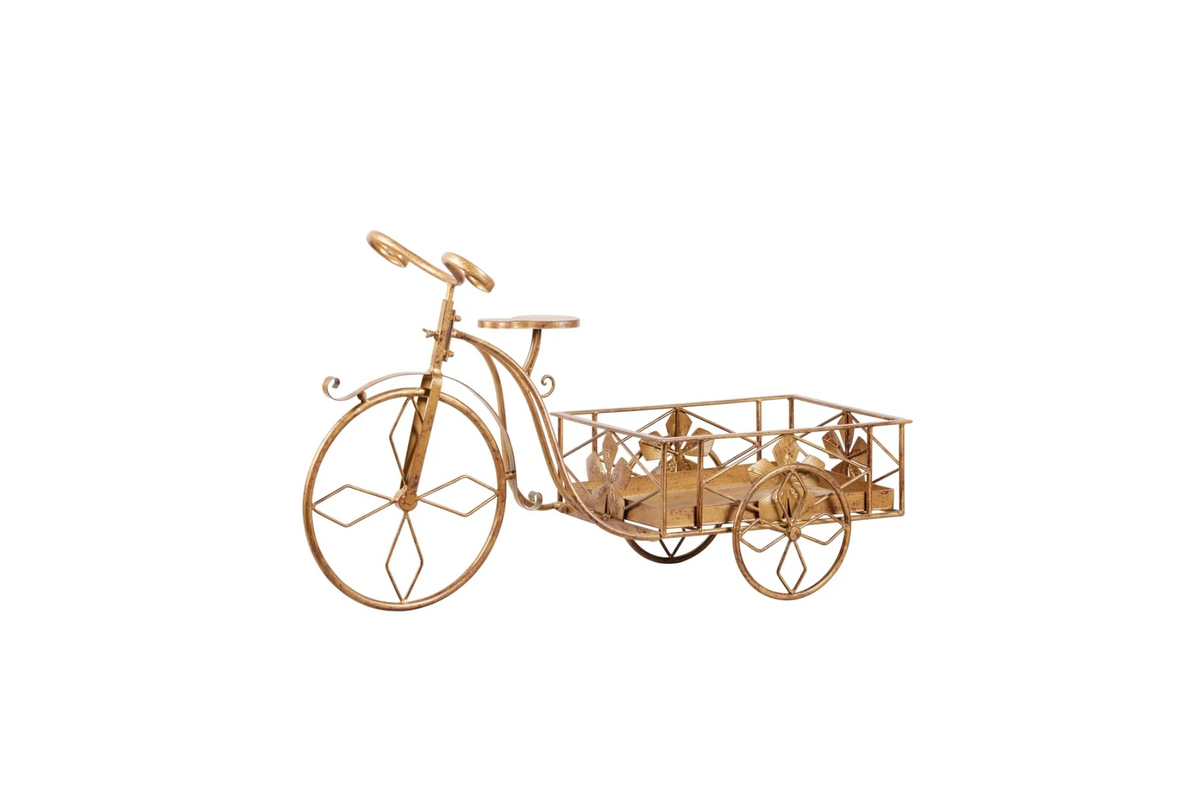 Tricycle Antique Gold Metal 77cm   Rs=w 1200,h 1200