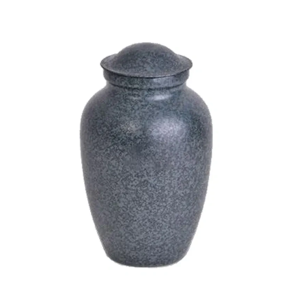 Decorative Metal Urn Blue for euthanasia after care.