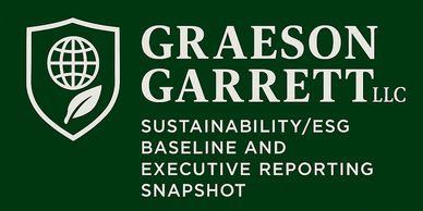Logo and text for Graeson Garrett LLC focusing on sustainability and ESG reporting.