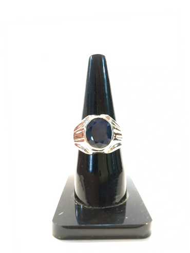 92.5% Silver Ring, adorned with Natural Blue Sapphire