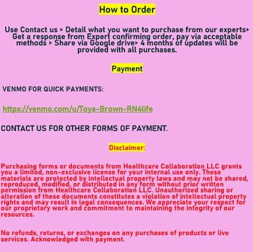 How to order and disclaimer.