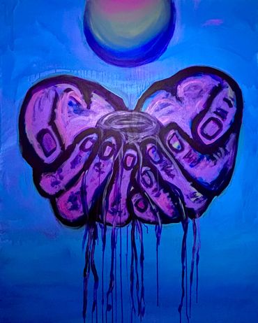 Slipping Through My Fingers, 2023, Acrylic paint on canvas, 60"x48" 