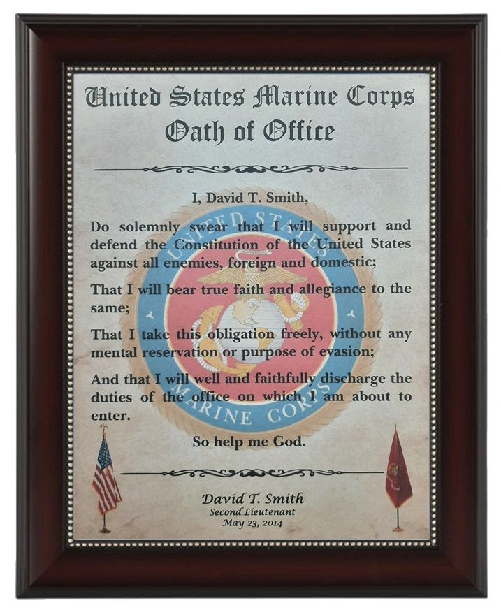 BETTER US Marine Corps OFFICER Oath of Office Certificate Aged ...