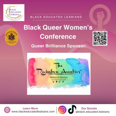 Flyer for Black Queer Women’s Conference hosted by Black Educated Lesbians.