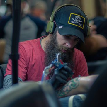 Kiel Ferrari from Integrity Tattoo in Royersford, Pa doing a tattoo