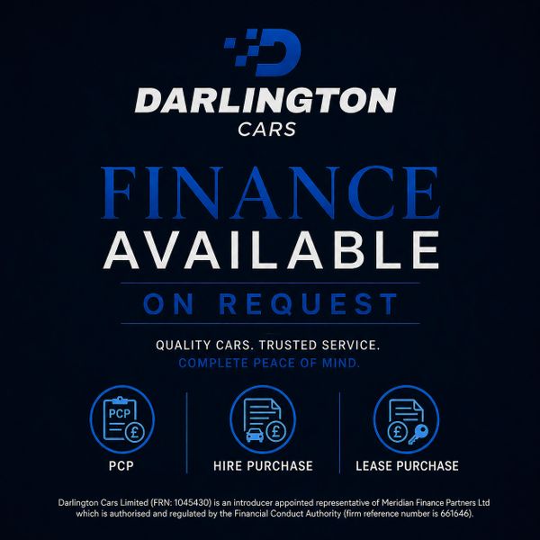 Darlington Cars offers finance options including PCP, hire purchase, and lease purchase.