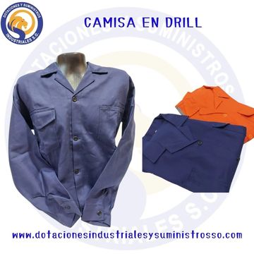 camisa industrial en drill - camisas industriales -  camisas para empresas - Dotaciones industriales