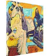 Cat and Dog Canvas Art Print