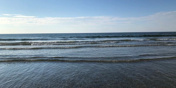 View of the beach on the display of the website