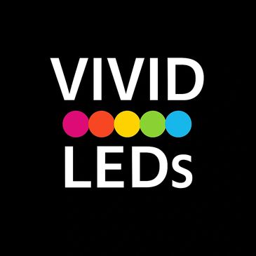 Logo with the text 'VIVID LEDs' and colorful dots.