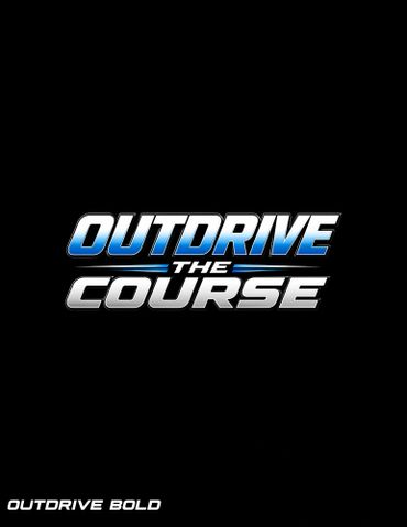 Logo displaying the text 'Outdrive The Course' with a sporty gradient style.