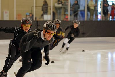 speed skaters competing at the Saguaro Classic Short Track Race