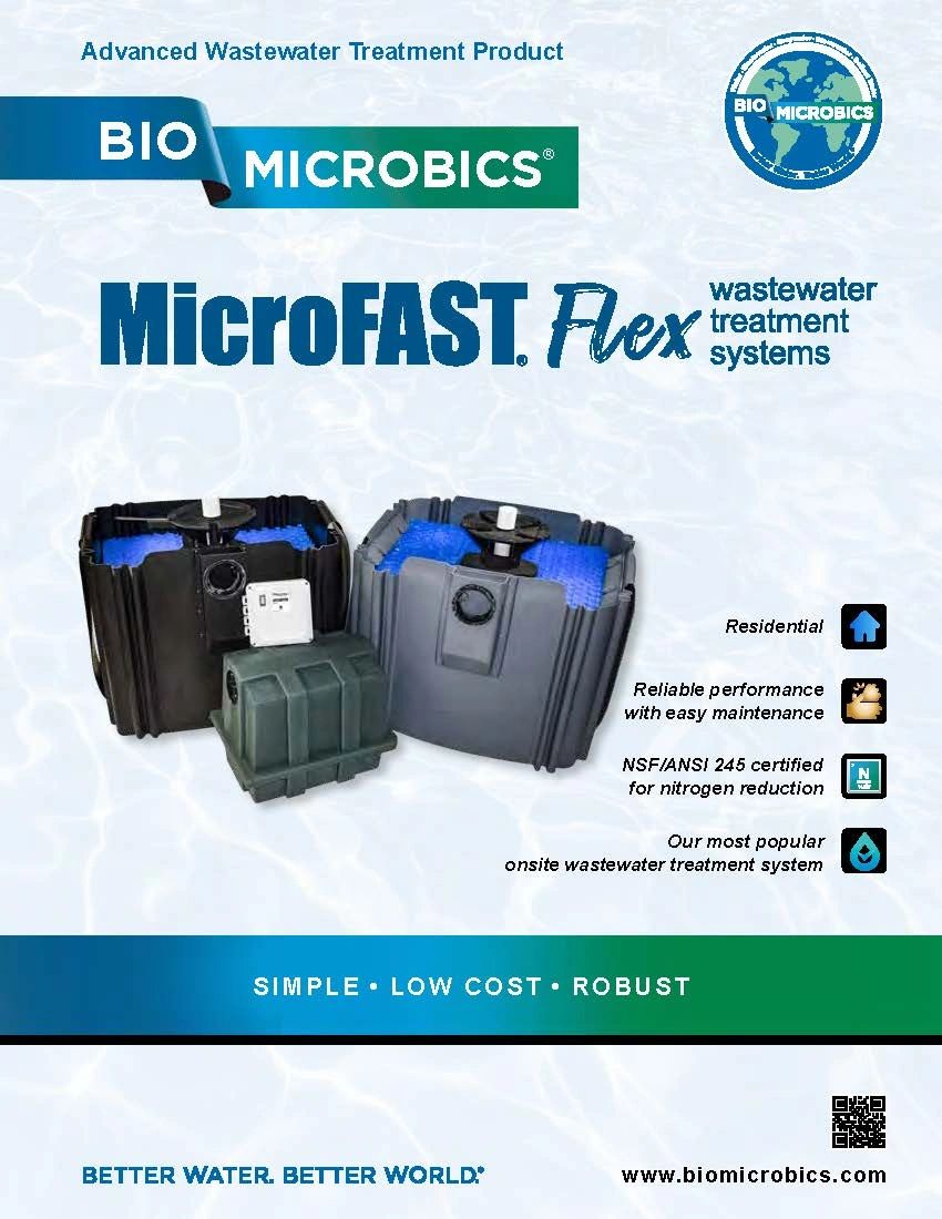 MicroFAST Flex wastewater treatment systems by BioMicrobics for residential use.