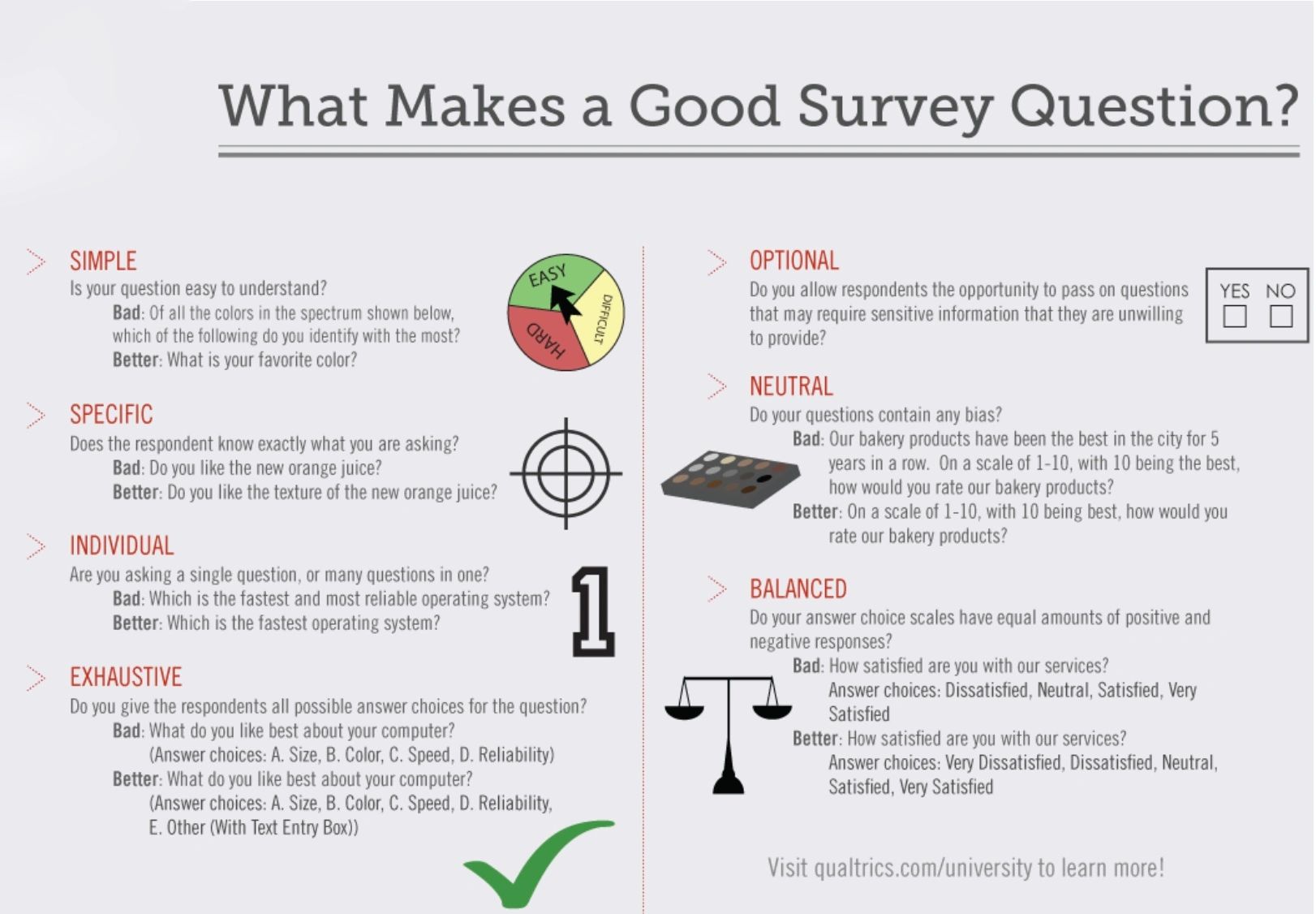 When creating a survey, be sure to create a balanced scale