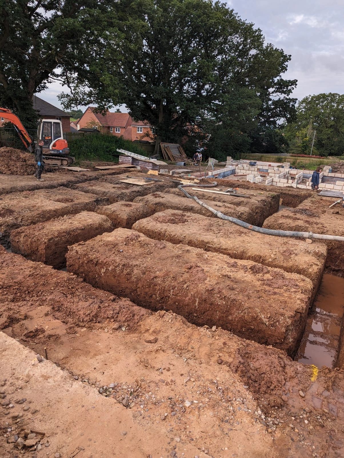Excavation of footings for a new build property