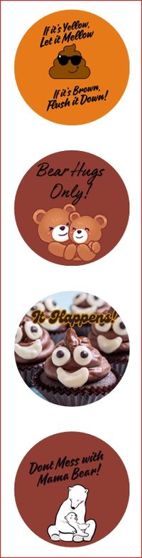Let it Mellow Mama Bear Hug Buttons 4pk