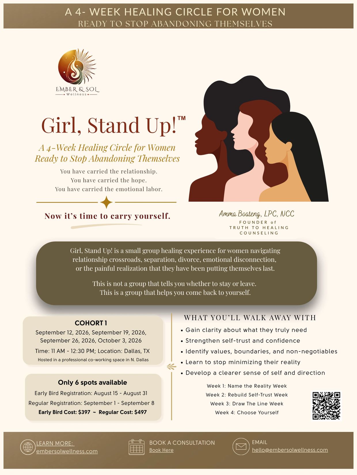 4-week healing circle for women to stop abandoning themselves and regain self-trust.
