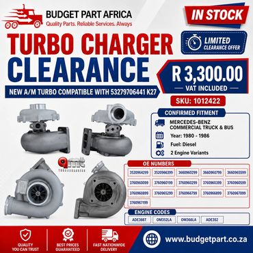 Turbo charger clearance sale for Mercedes-Benz commercial vehicles.