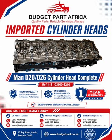MAN D20 D26 Cylinder Head Complete