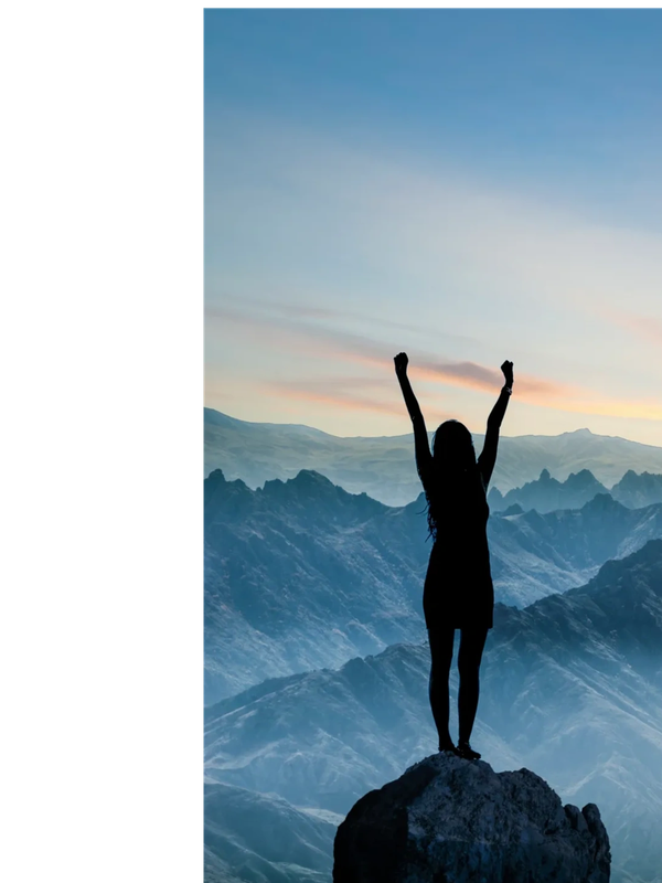 woman on a mountain top