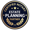 Certified Notary Estate Planning Partner badge.