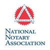 Logo of the National Notary Association with a red triangle and blue text.