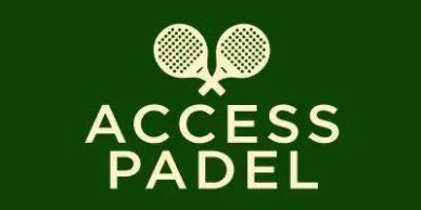 Logo with two padel rackets and text 'ACCESS PADEL'.