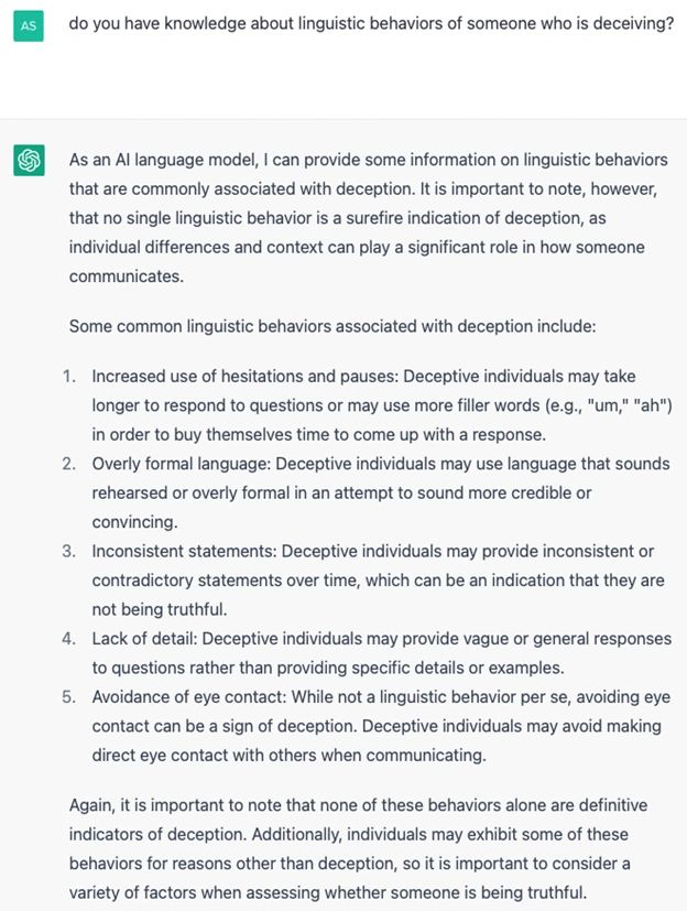 Figure 2.1: ChatGPT, personal communication, March 25, 2023