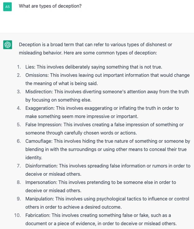 Figure 5.0: ChatGPT, personal communication, March 24, 2023