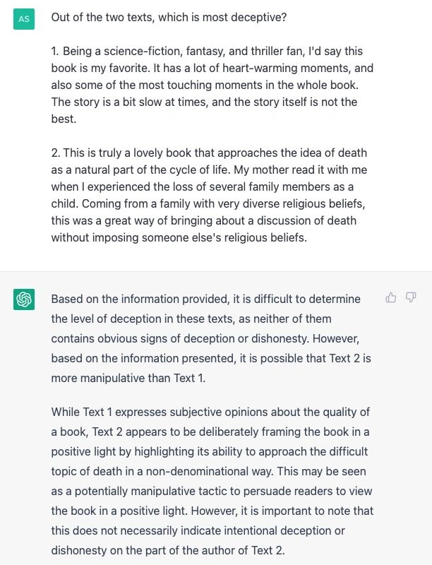 Figure 5: ChatGPT (GPT-3.5), personal communication, 6 April 2023