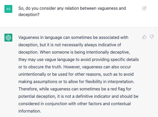 Figure 3: ChatGPT (GPT-3.5), personal communication, 6 April 2023