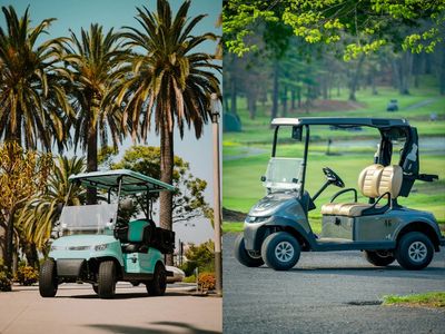 Picture of a golf cart and LSV, Low speed vehicle.