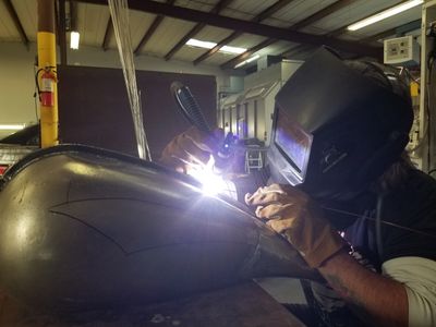 Custom welded motorcycle tank