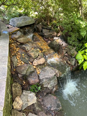 Pond with waterfall in Marietta