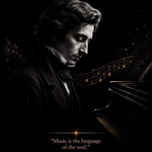 A classical musician plays piano, embodying the soul's language through music.