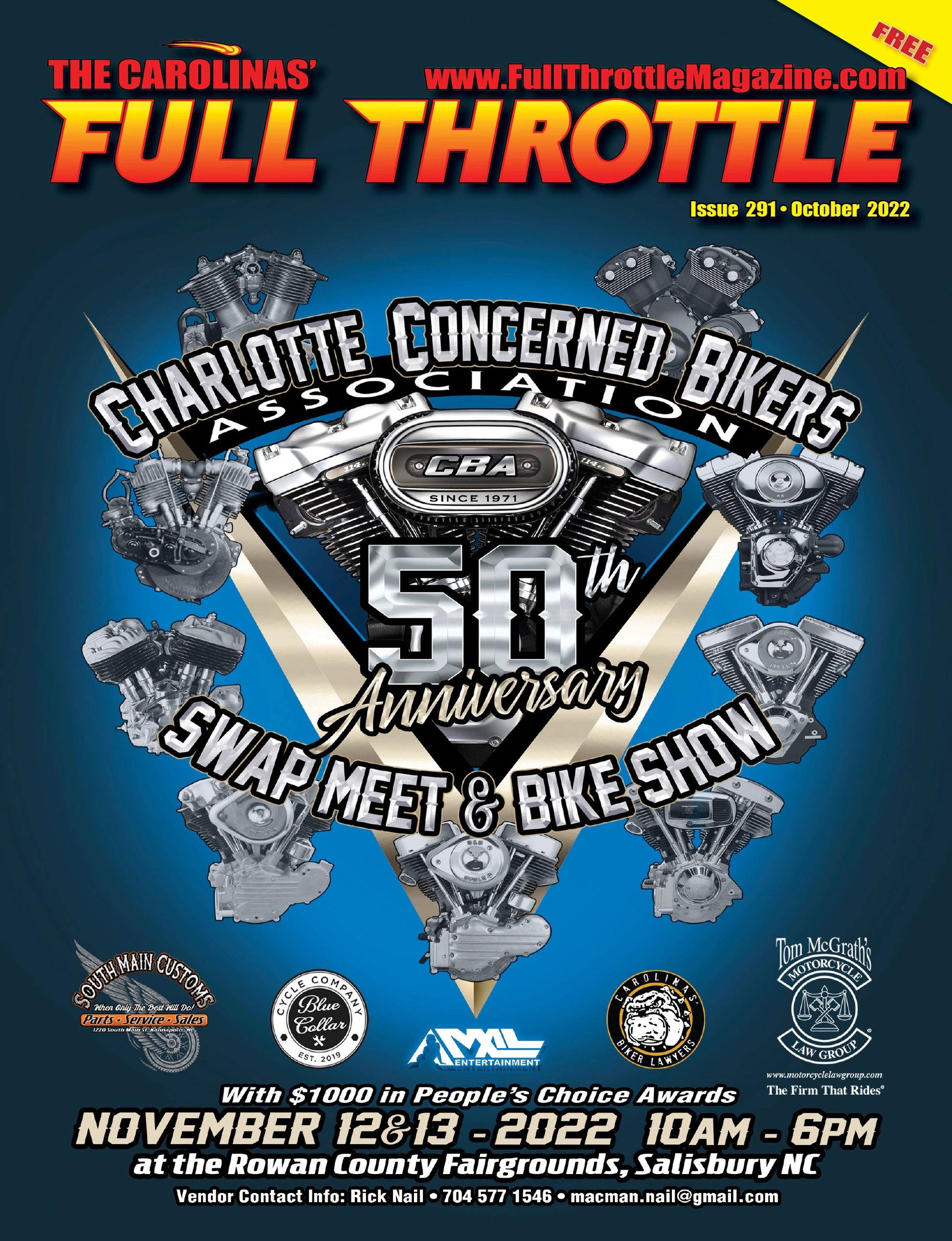 Charlotte CBA 50th Anniversary Fall Swap Meet & Bike Show
