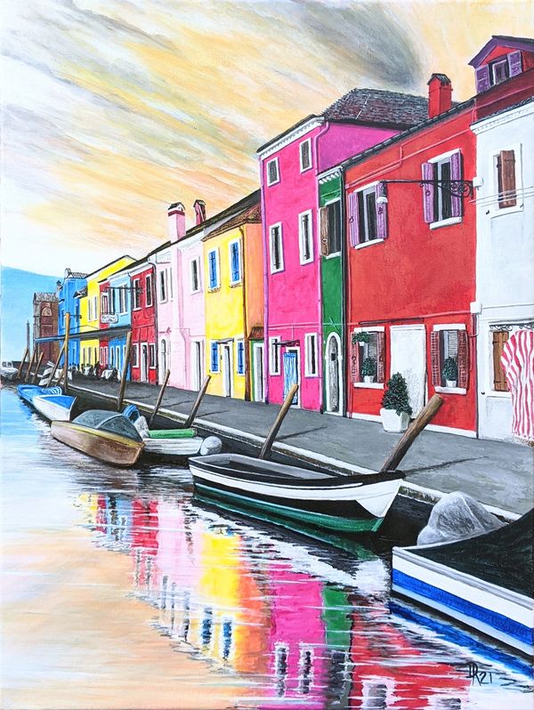 Burano is an island outside of Venezia.  This is just a small sampling of the colors used!