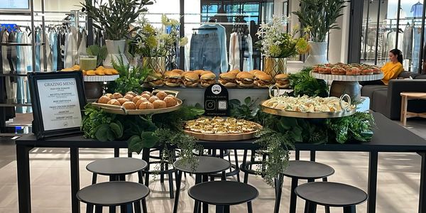 corporate, client, client meeting, grazing, canapés, food, platters, set up