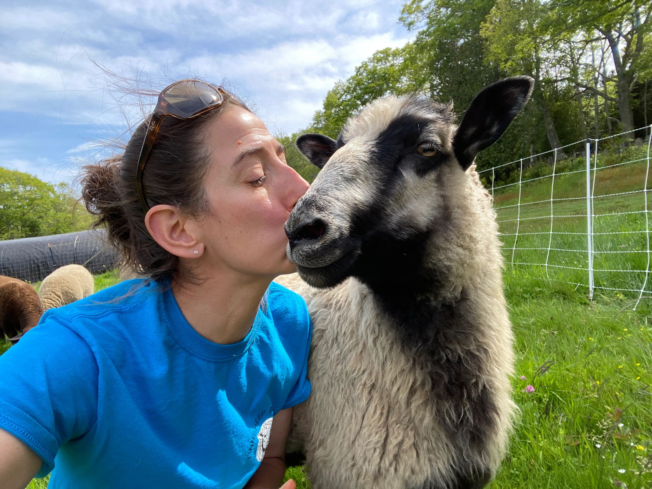 Me kissing the sheep