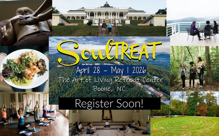 collage of photos at the Art of Living Retreat Center for SoulTreat Retreat
