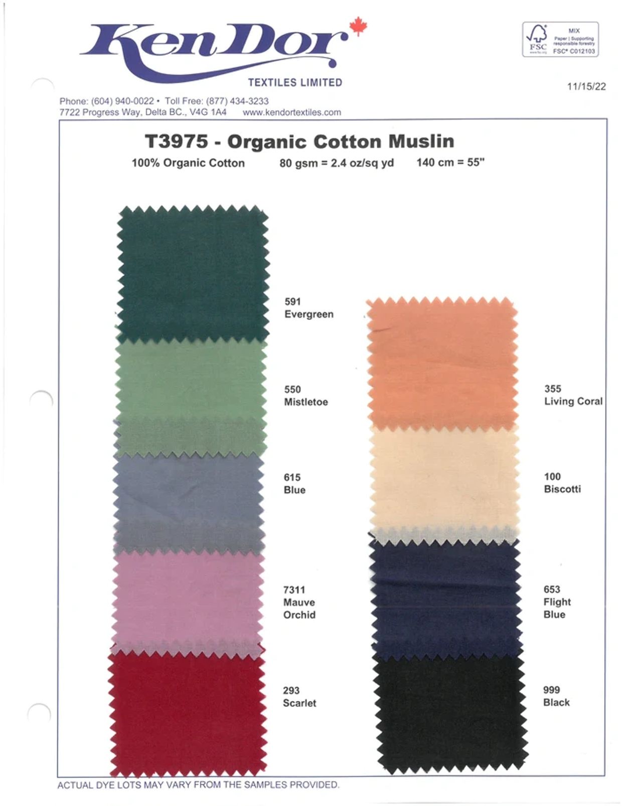 ORGANIC COTTON MUSLIN