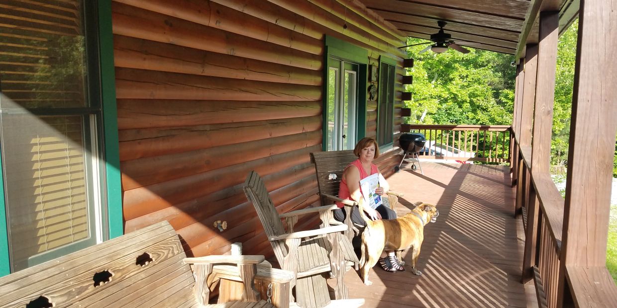 Lounging on the front deck