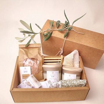 Kraft paper candle gift set paper box