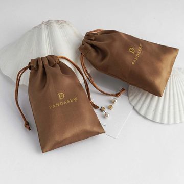 gold printing satin pouch