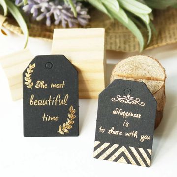 matte black gold foil hangtag