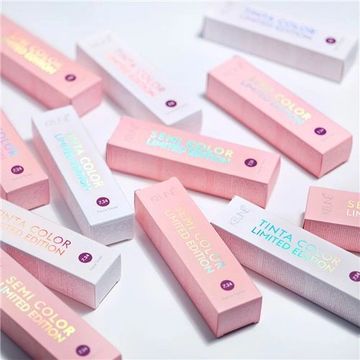 holographic foil lip stick paper box 