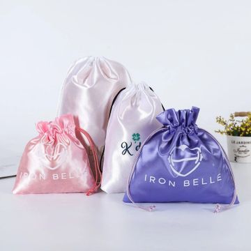 fancy color hair extension packaging satin bag