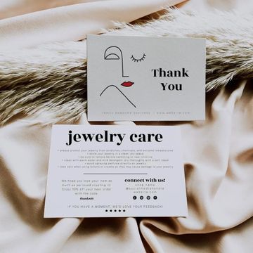 Jewelry thank you card