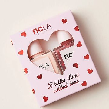 red foil nail polish paper box